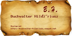 Buchvalter Hiláriusz névjegykártya